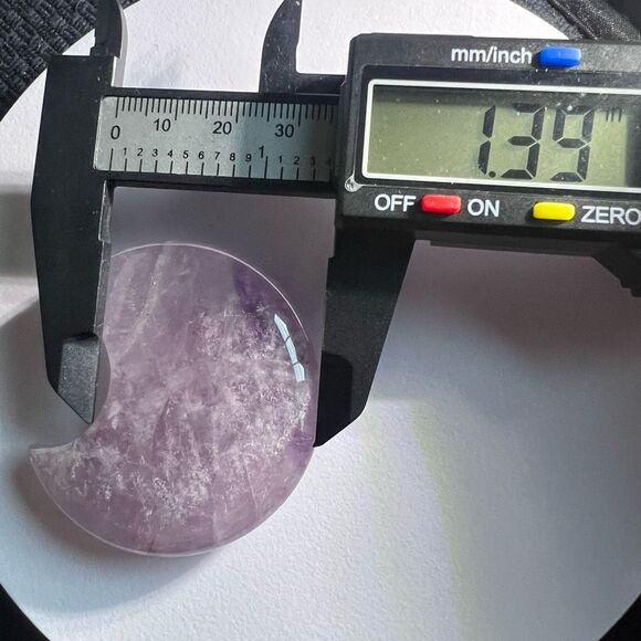 Amethyst Crystal Crescent Moon Carving Meditation Stone - Picture 7 of 9